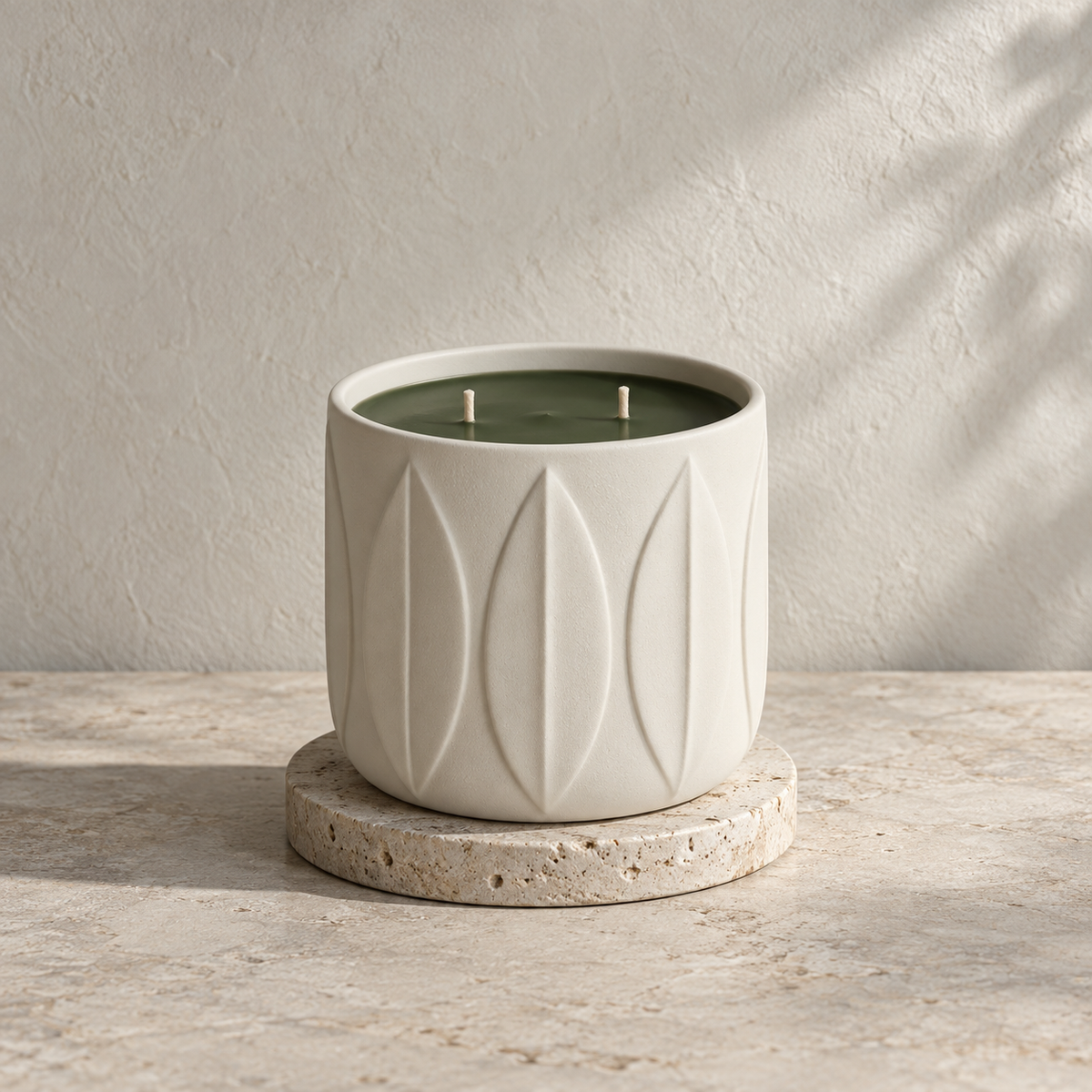 Laurel No. 01 Sculptural Candle in a complete studio view