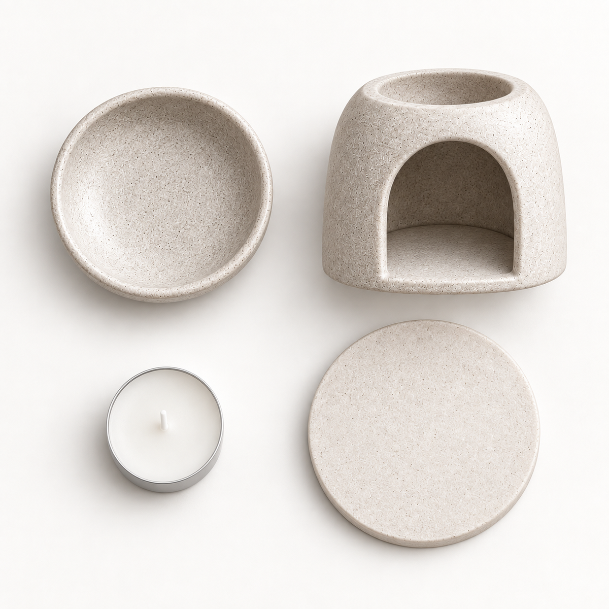 Elara Stone Oil Warmer with all included components