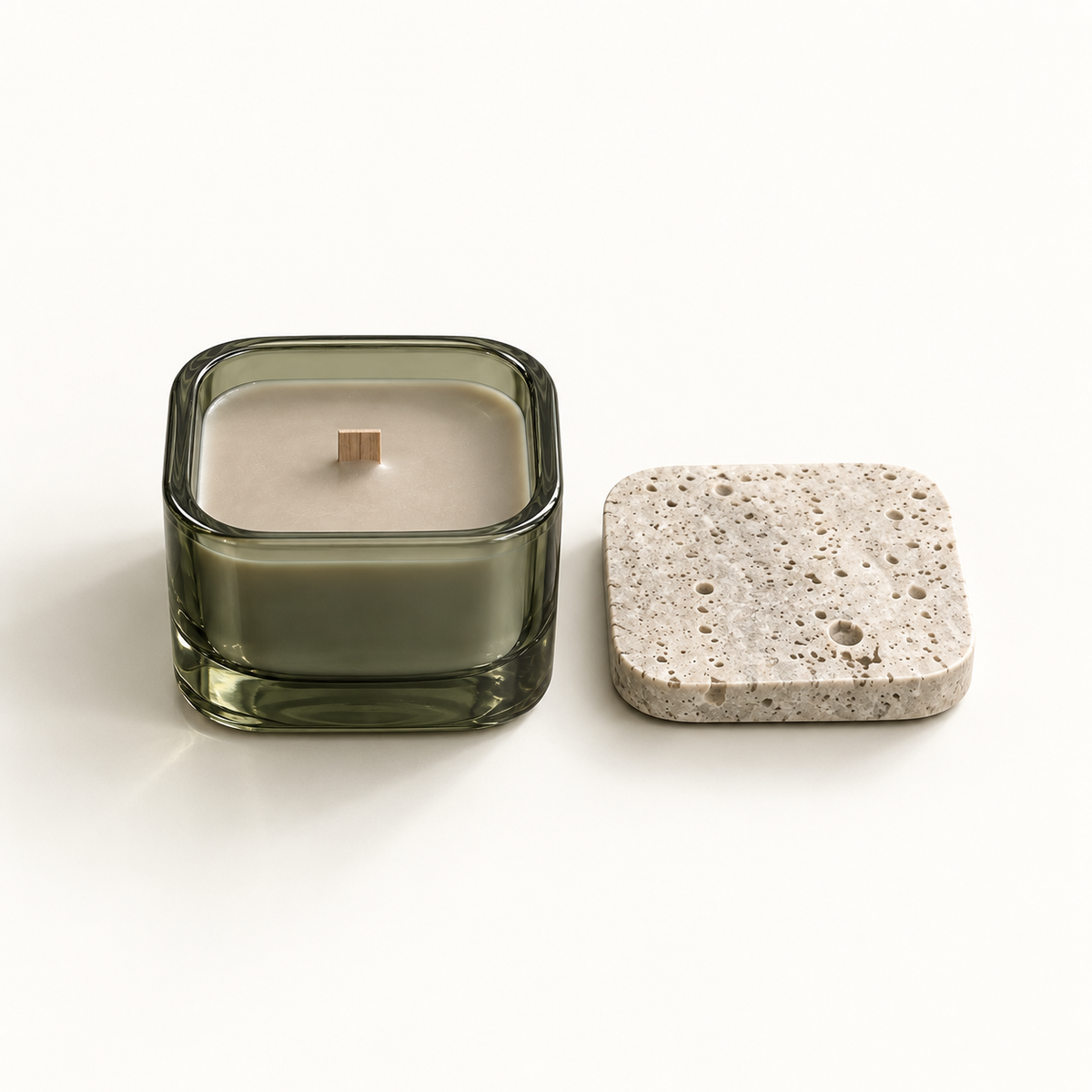 Mossvale Glass Candle with all included components