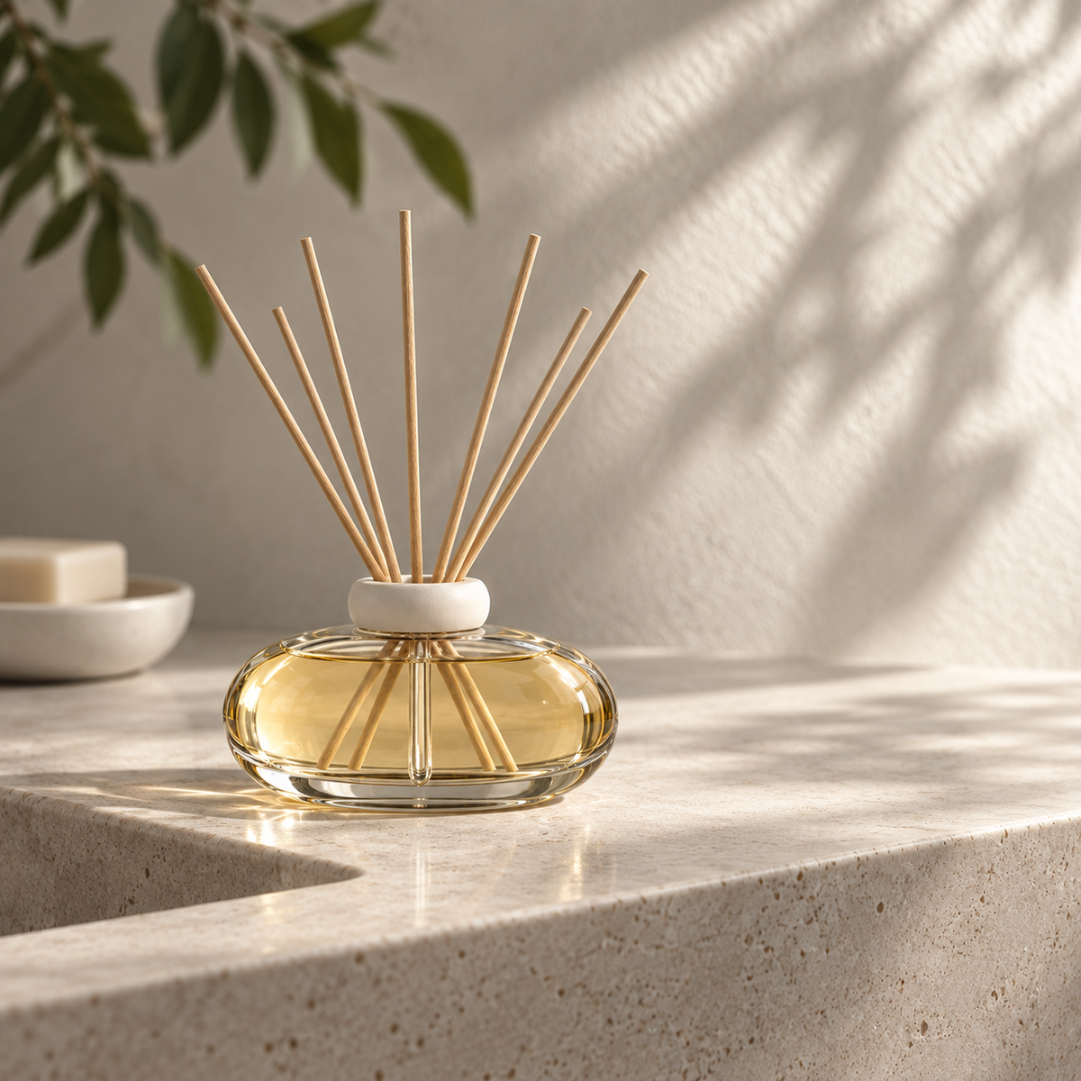 Orison Oval Reed Diffuser in a quiet interior setting