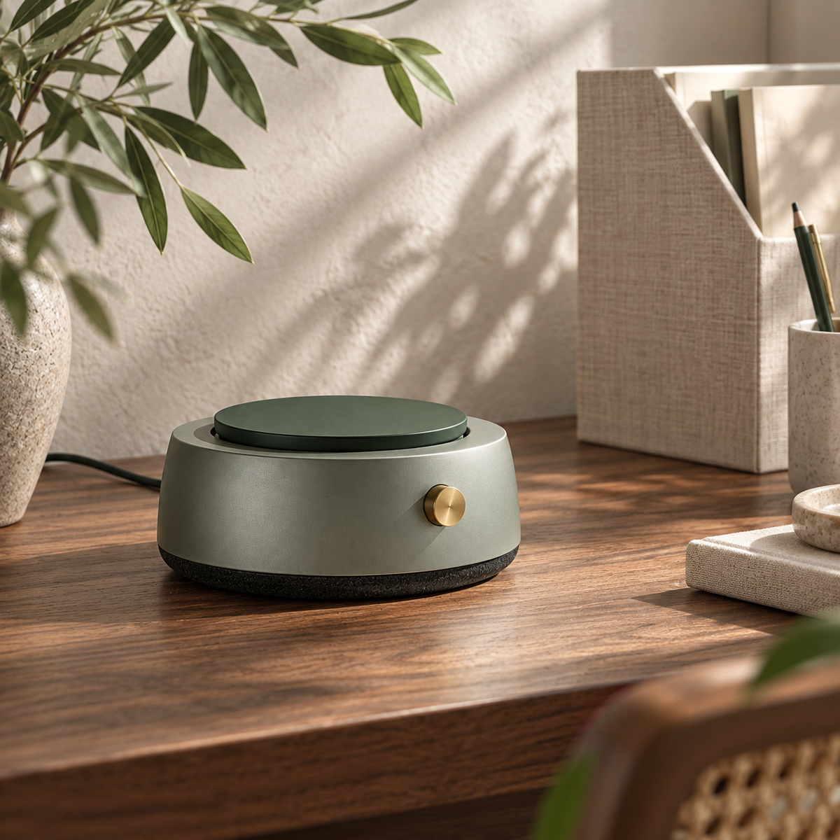 Verdure Waterless Aroma Vessel in a quiet interior setting