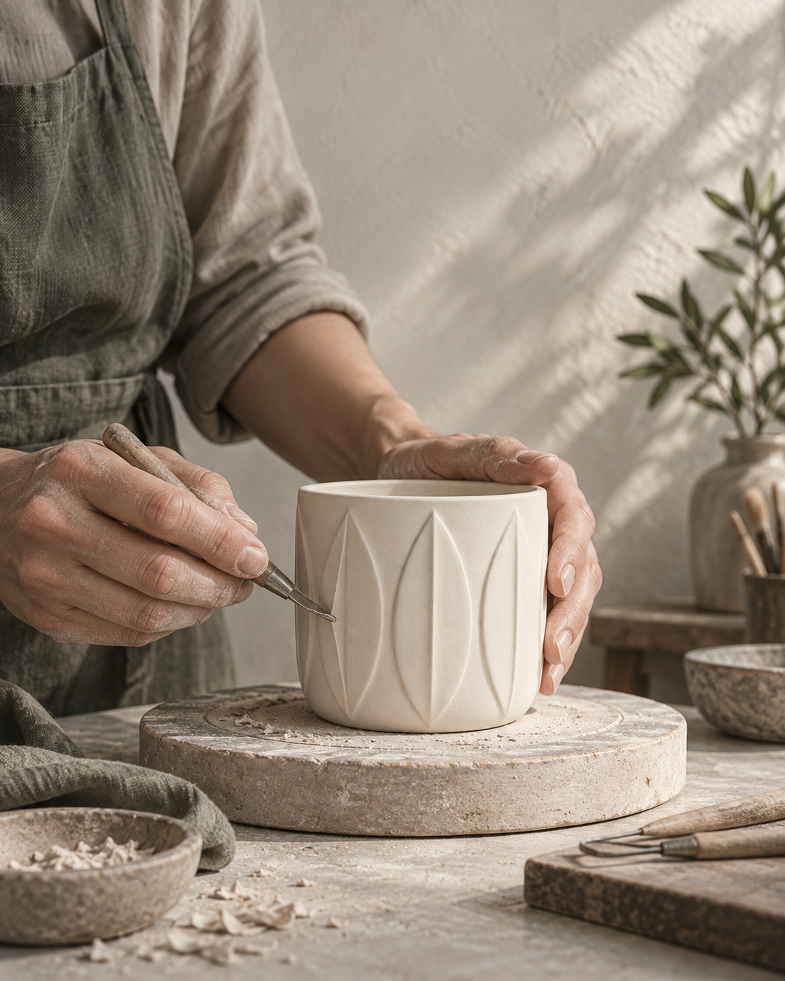 Elawren material palette and plant forms