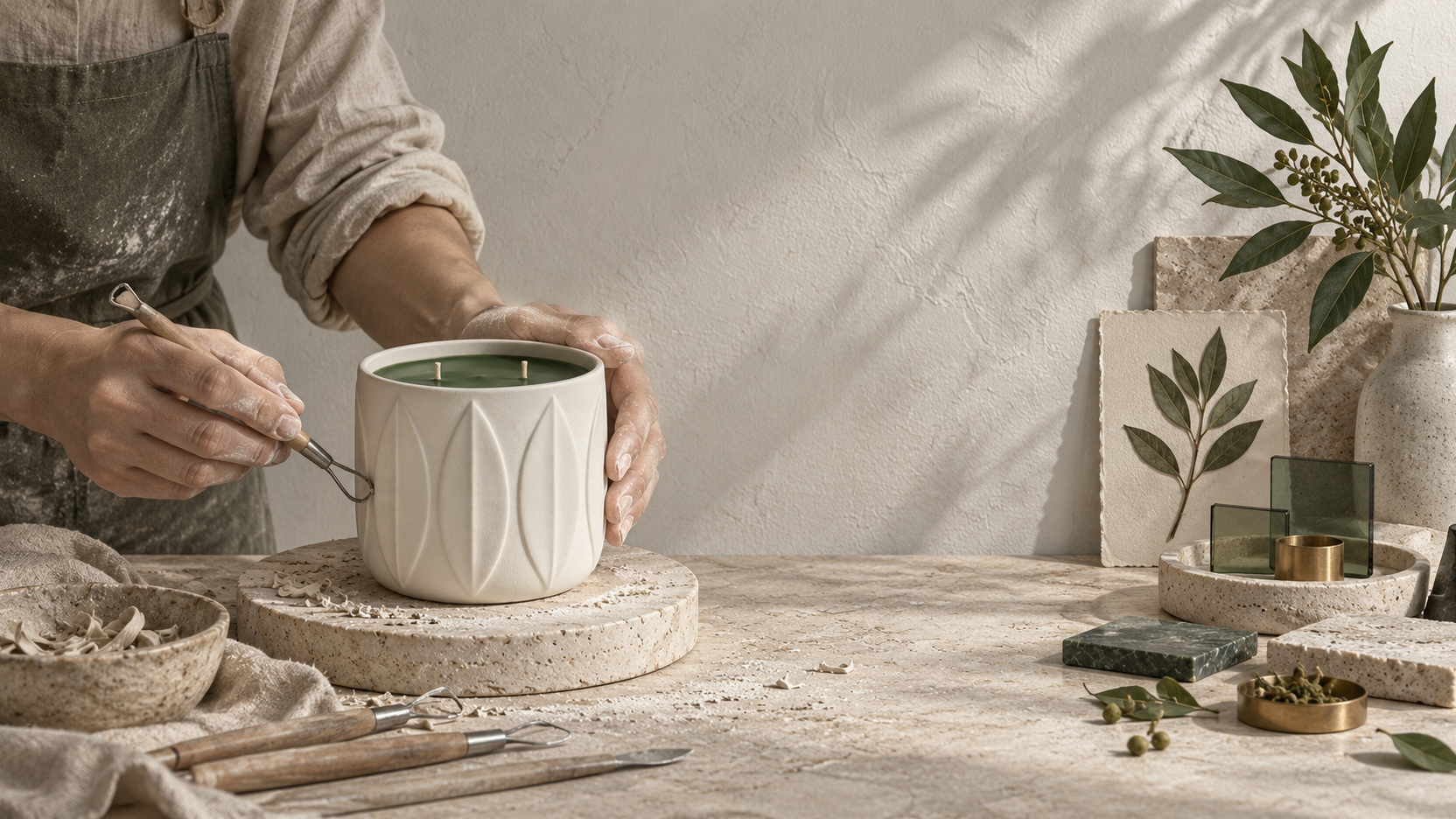 The Elawren studio surrounded by botanical references