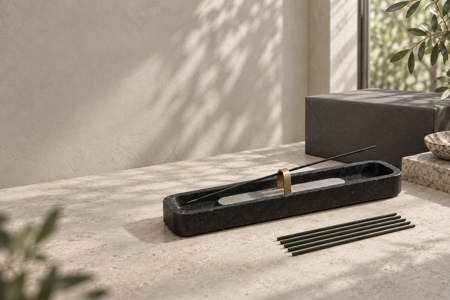 An Elawren parcel moving through a calm botanical landscape